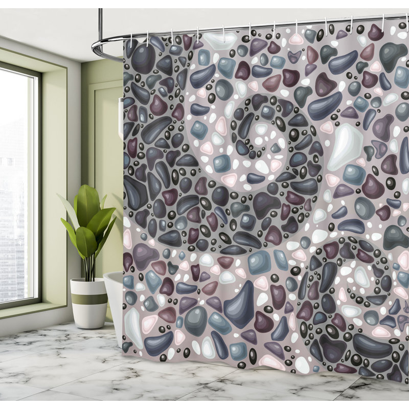 Ensemble de rideau de douche et crochets de la nature, H 70 po x l 69 po