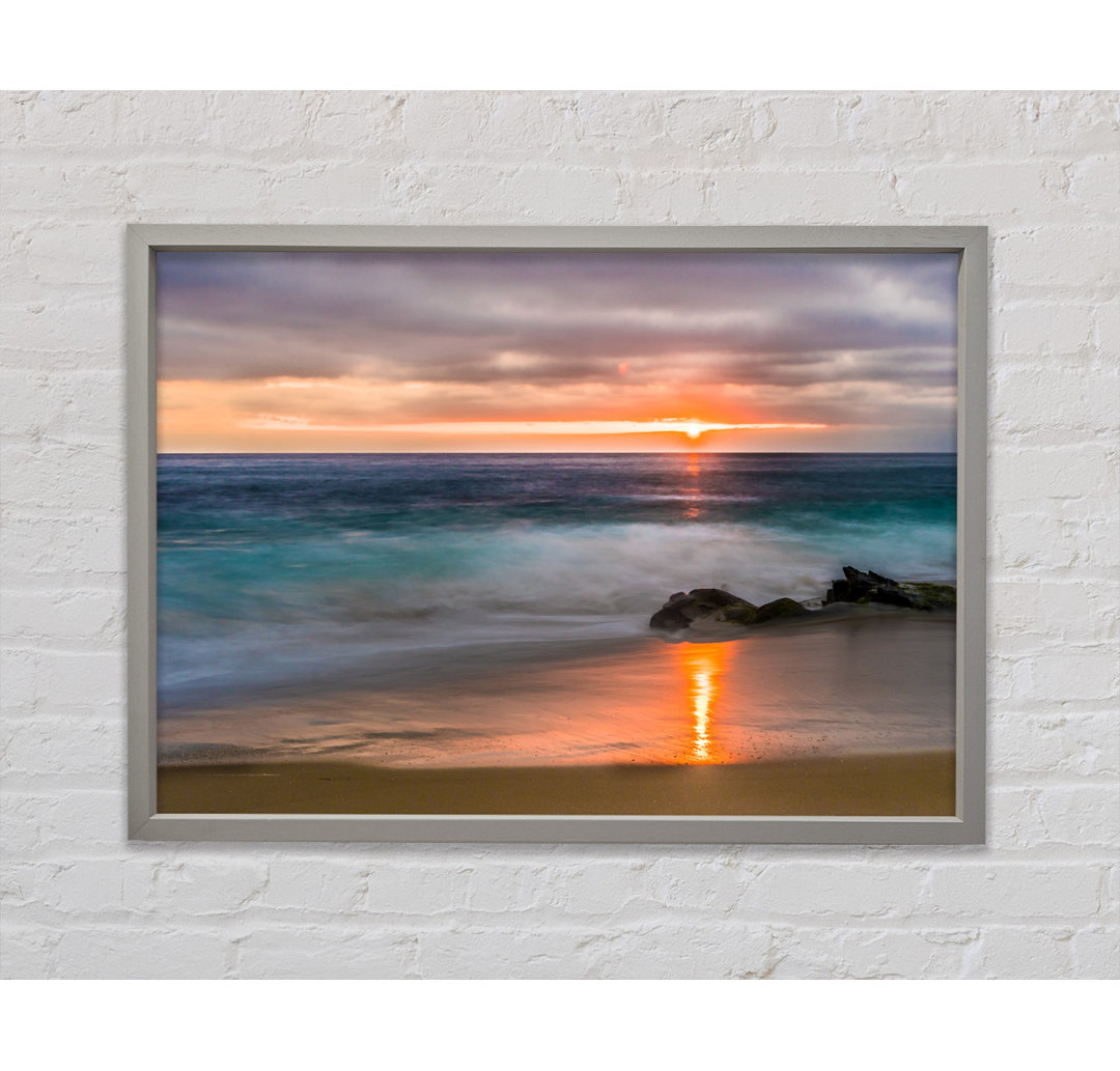 Washed up to the Beach Sunset - Einzelbildrahmen Kunstdrucke auf Leinwand