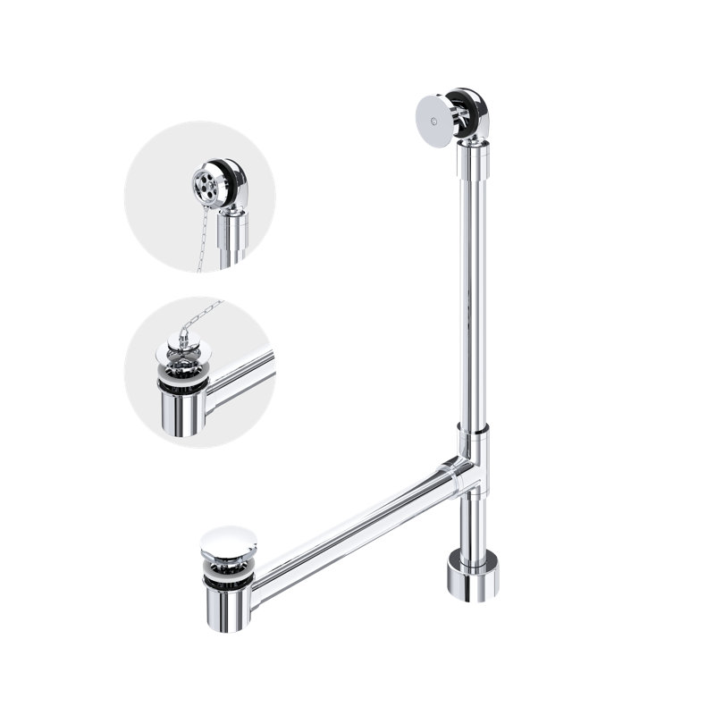 Victoria + Albert Freestanding Bathtub Drain For Above-Floor Installation Box, Polished Chrome