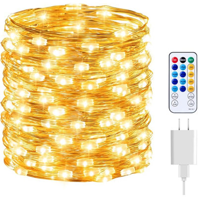Fairy Lights With Remote, 66 Feet 200 Led Firefly String Lights Plug In For Bedroom Home Wall Ceiling Christmas Tree Wreath Craft Wedding Party Indoor Outdoor Decoration