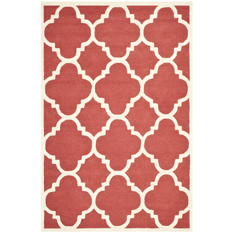 Cannen Hand Tufted Wool Geometric Rug, Rectangle 6' x 9'