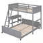 Lit simple superposé au dessus d'un lit double avec bureau-470588284