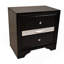 Traditional Style 2 Drawer Nightstand Made With Wood In Black Colour
