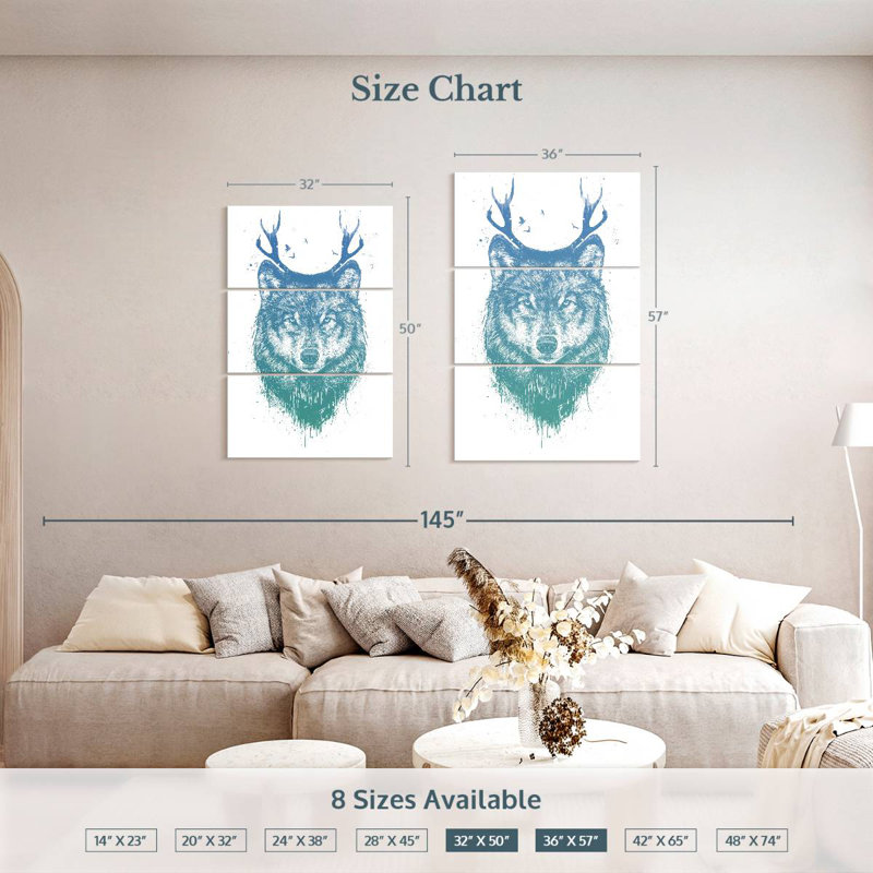Brampt Deer Wolf, 50" H x 32" W