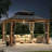 Horizon 12' x 12' Hard Top Gazebo With Solar Self Powered LED Lights, Mosquito Netting  and Canopy Hook