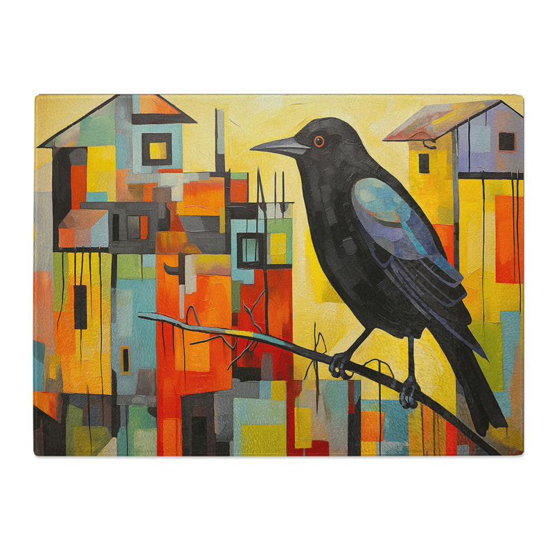 Crow Constructivism  Glass Chopping Board