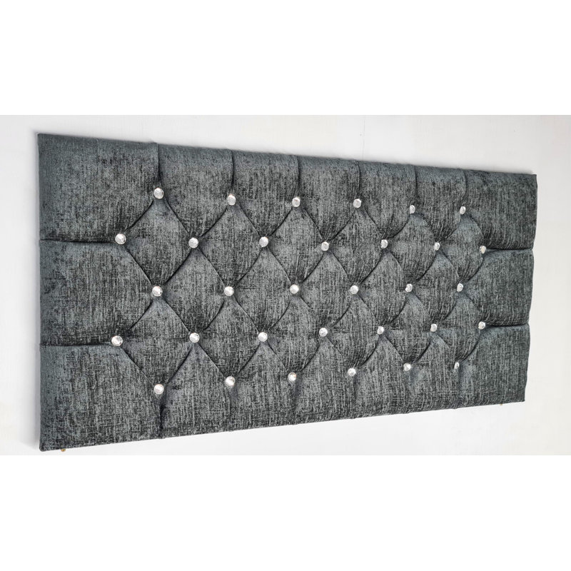 Ryele Upholstered Headboard, Small Double (4'), Silver