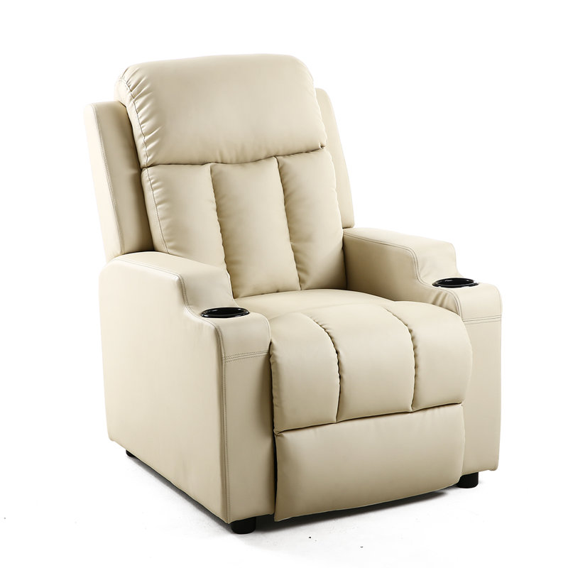 Studio Bonded Leather Manual Recliner, Cream