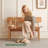 Solid Oak Wood Bench with Backrest, Natural Oak Finish, Comfortable Seat, Non-Slip Foot Pads for Dining Room, Entryway-737323755