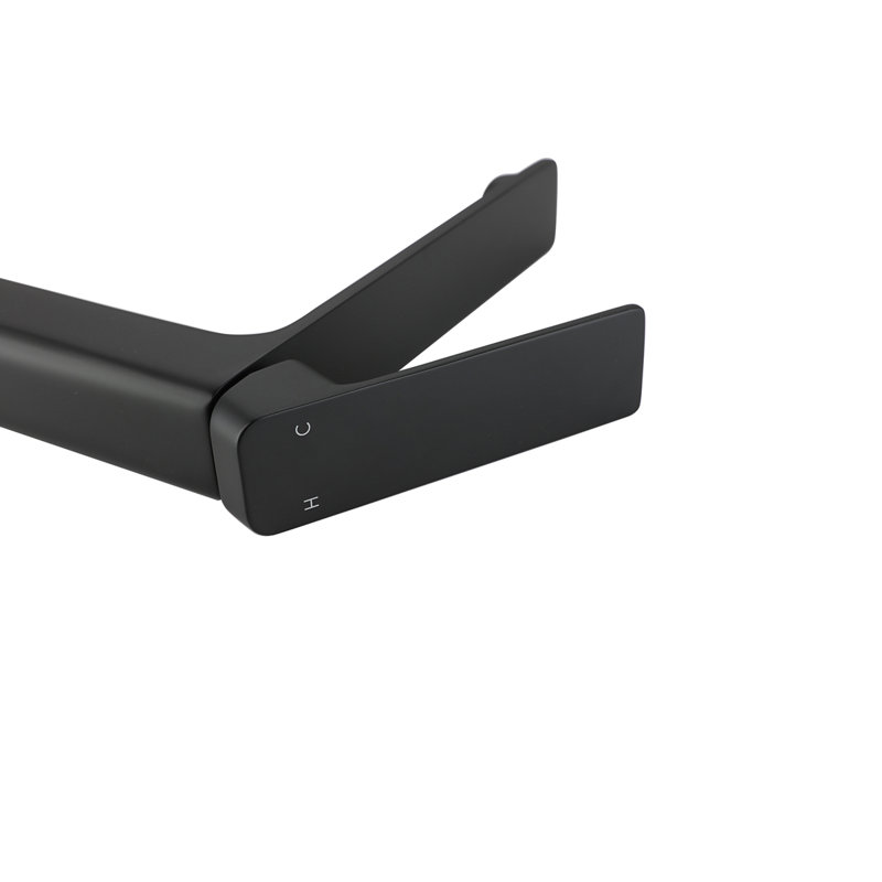 Robinet de salle de bain monotrou Lena, Noir mat