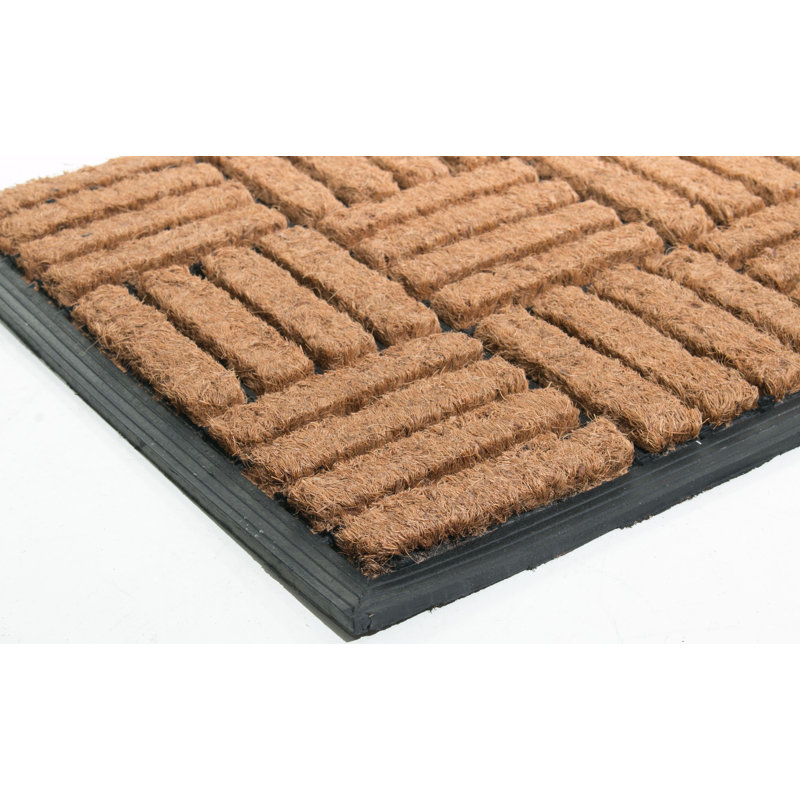 Criss croix de 30 po x 18 po tapis de porte extérieur antidérapant Needville, Rectangle 1 pi 6 po x 2 pi 6 po