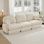 Canapé de 105 po à 3 places 105 po - coussins ronds, dossier matelassé, assise profonde - beige crème