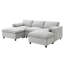 Canapé modulaire en chenille 86,5 "avec poches de rangement, ensemble de canapé en U à 5 places avec coussins, combinaison libre, canapé Cloud moderne avec 2 repose-pieds mobiles pour le salon, appartement-1300381915