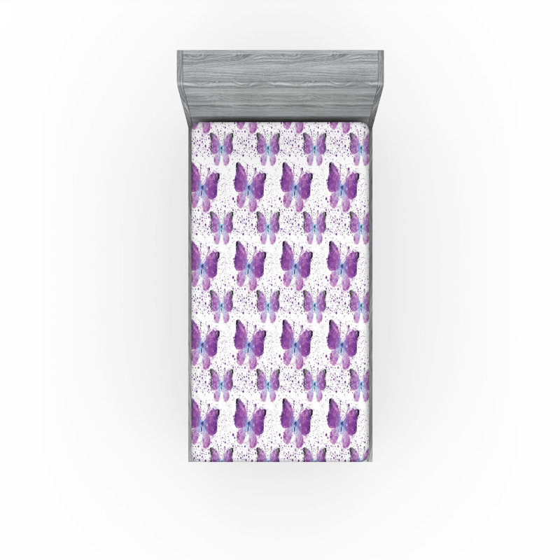 Ensemble de 2 draps-housse papillon Ambesonne, Twin Fitted Sheet