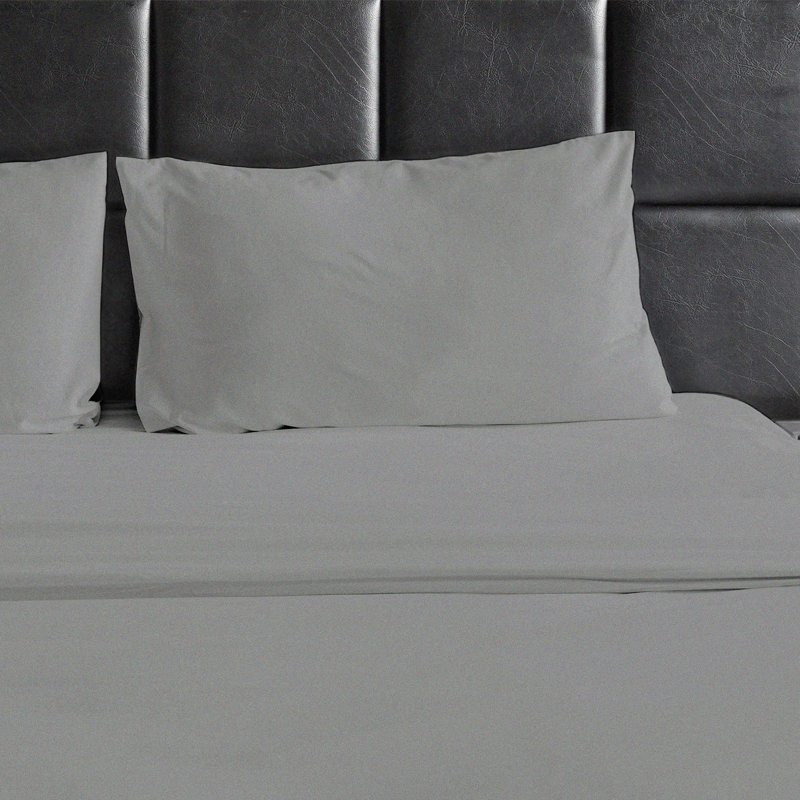 Ensemble de draps en micro-fibre, Ensemble de draps pour lit double + un drap-housse, Argent