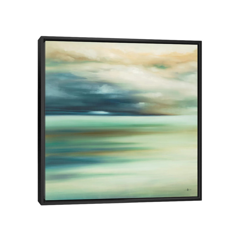 « scape 108 », impression sur toile, H 18 po x l 18 po x P 1,5 po, Toile avec cadre noir, Pas de tapis