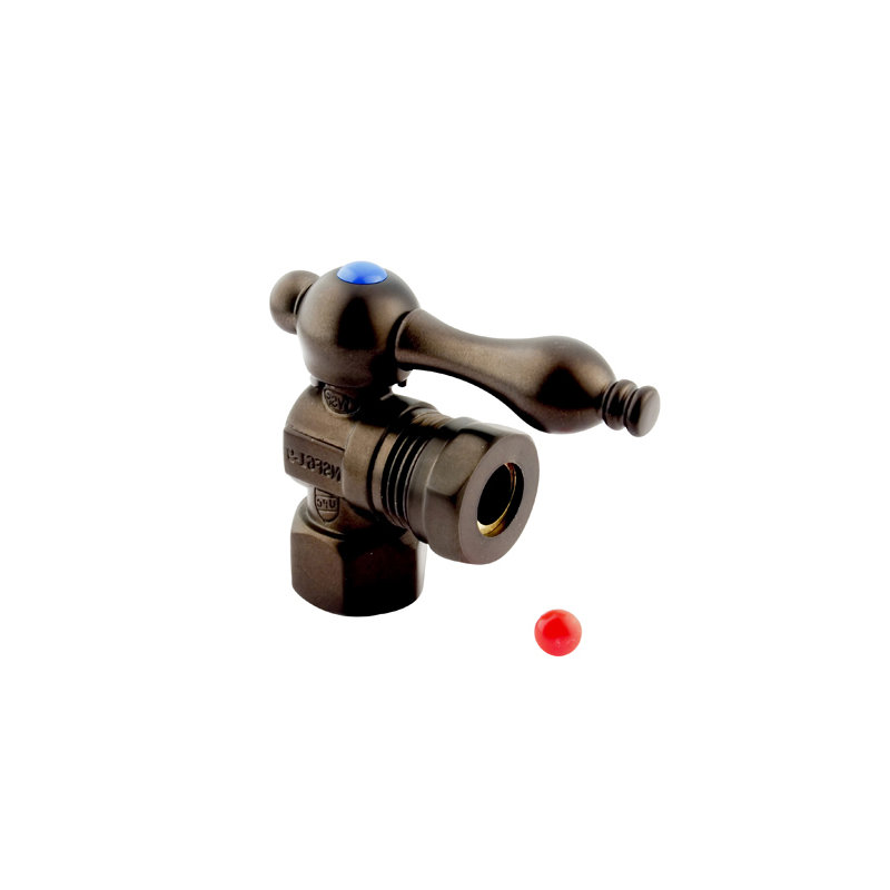 Kingston Brass Vintage 1/2-Inch FIP x 1/2 or 7/16-Inch Slip Joint Quarter-Turn Angle Stop Valve, Oil Rubbed Bronze
