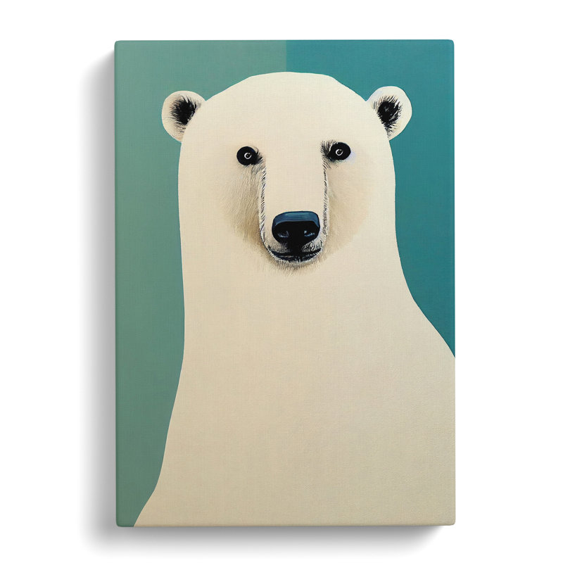 Clarksdale Polar Bear Minimalism - Wrapped Canvas, 50cm H x 35cm W x 3cm D