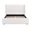 Lit tapissier élégant en tissu blanc avec tête haute-49023529