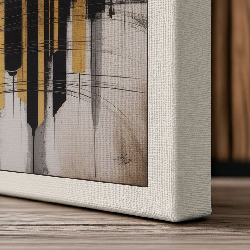 City Reflected Art Deco - Wrapped Canvas, 30x20 - 76.2 x 50.8 cm, Cream Border