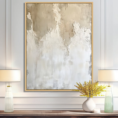 Soft Beige Plaster Paint Layers II - Beige Minimalist Wall Decor
