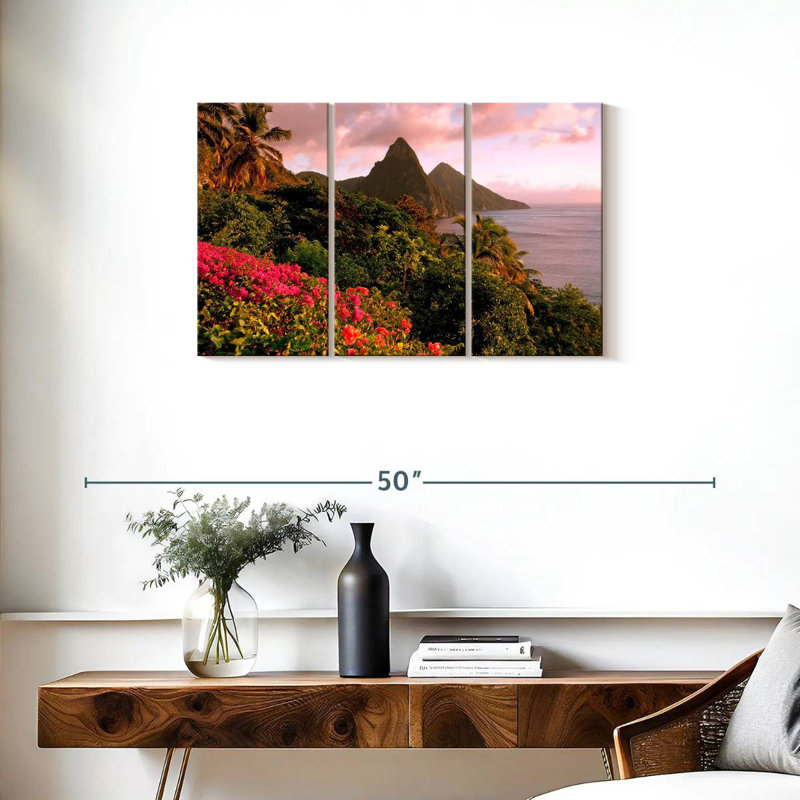 Nicci Pitons Of Saint Lucia, 20" H x 33" W