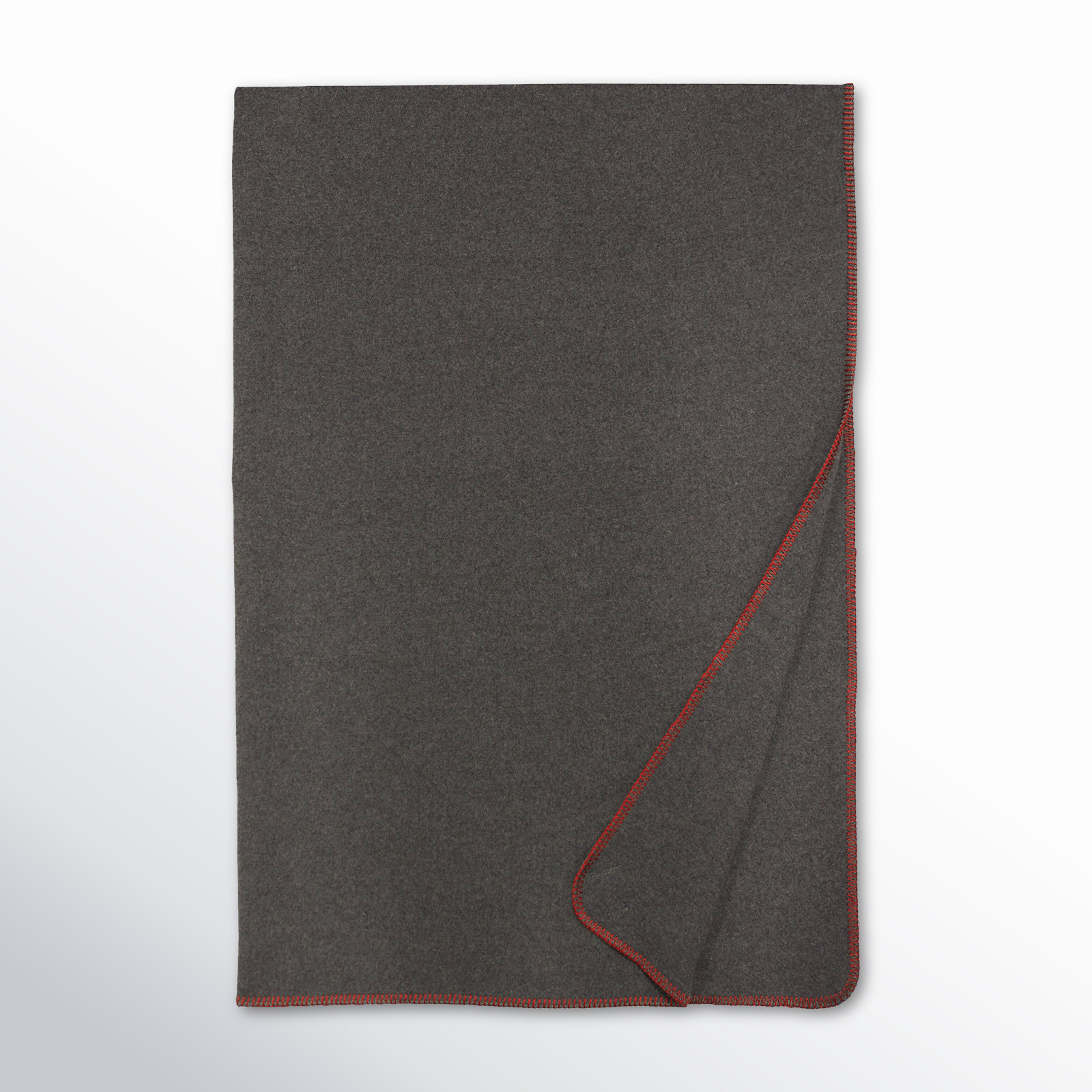 Hilma Wool Throw Blanket, Red Outline