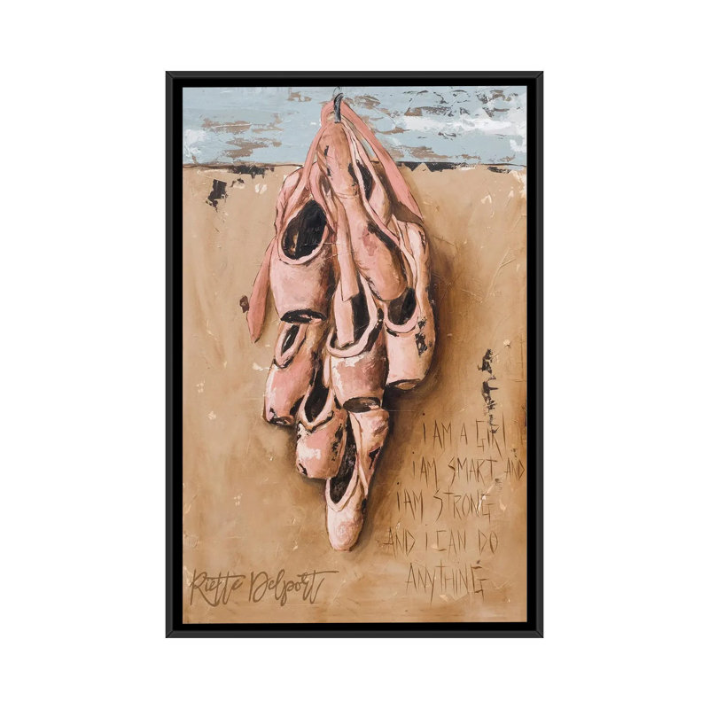 I Am A Girl , H 26 po x l 18 po, Impression sur toile flottante sans passe-partout, Black