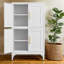 Armoire de cuisine en métal, résistante à la corrosion avec tablettes réglables et portes doubles, solution de rangement en acier-1027323477