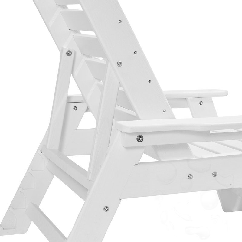 Adjustable Reclining Outdoor Chaise Lounge, White