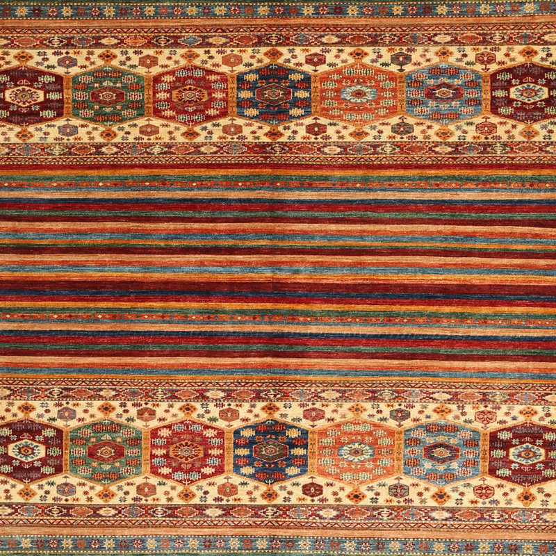Tapis brun contemporain Bibbins, Carré 3 pi