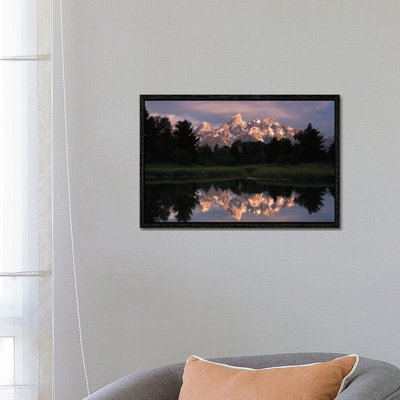 Grand TetonRange And Cloudy Sky At Schwabacher Landing Reflected InThe WaterGrand Teton NationalPark by Tim Fitzharris - Gallery-Wrapped Canvas Giclée on Canvas