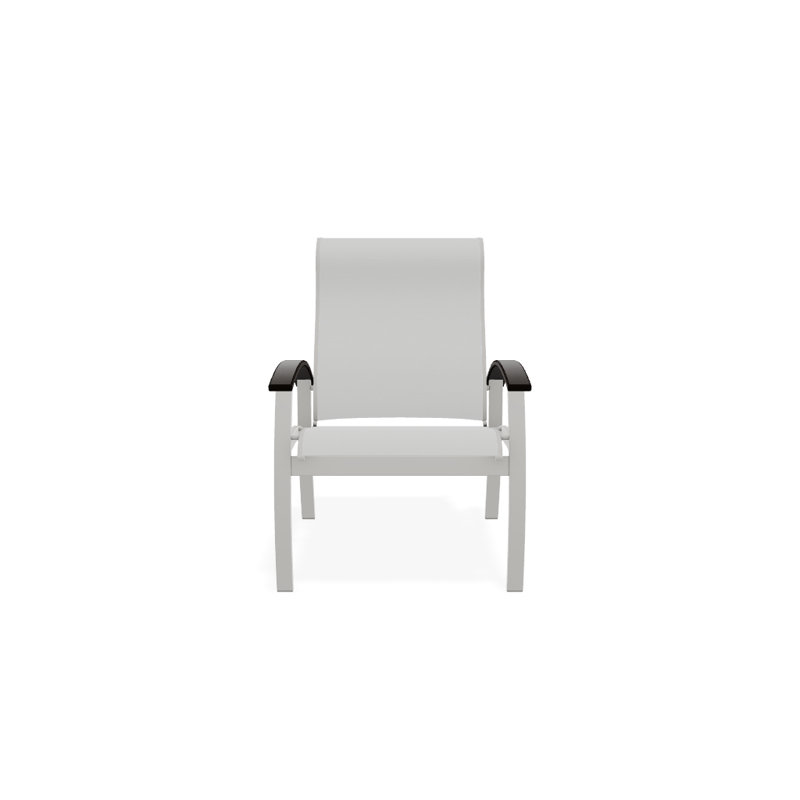 Chaise de patio Askar, Blanc 6D Sunbrella®, Noir, Neige texturée