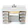 Thornaby 60'' Solid Wood Single Bathroom Vanity with 1.5'' White Quartz Top, Oval Sink