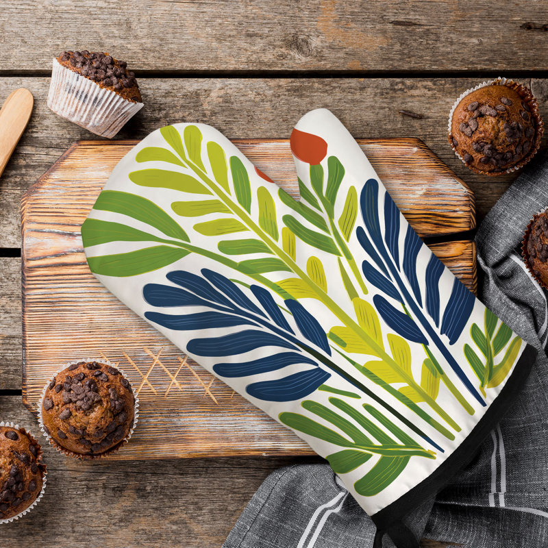 Flora Waves Oven Mitt Cotton Twill