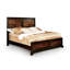 Grand lit moderne / noyer en bois massif avec design transitionnel de parquet