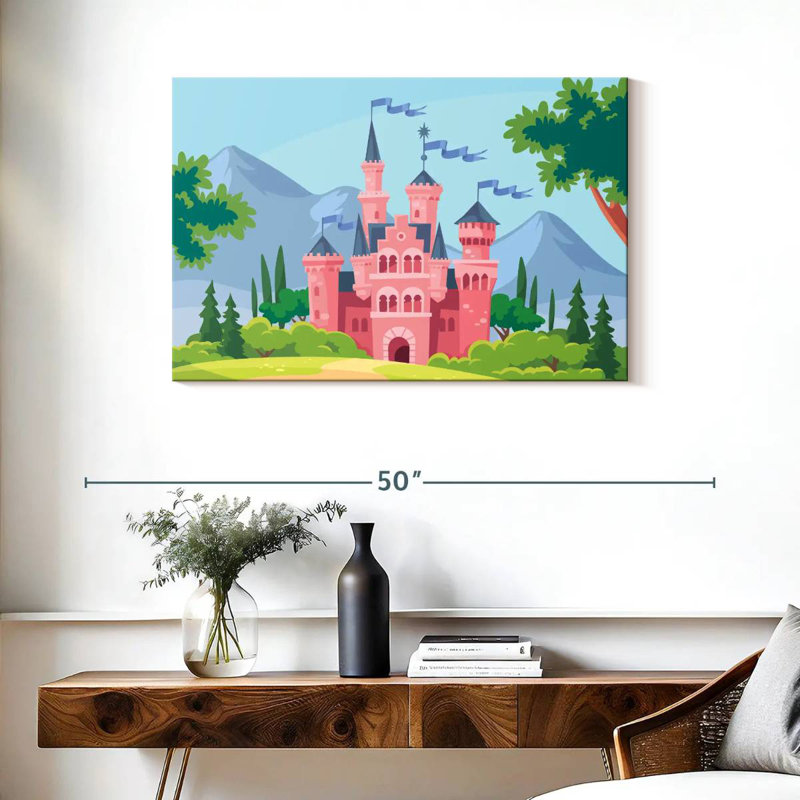 Château de conte de fées rose, H 24 po x l 36 po