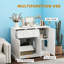 Enceinte de litière blanche de 31,5 po de hauteur, double fonction de table d'appoint et espace de rangement pour les articles pour animaux de compagnie