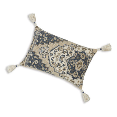 Zony 14 X 22 Lumbar Accent Pillow Set Of 4, Boho Tassels, Medallion, Ivory