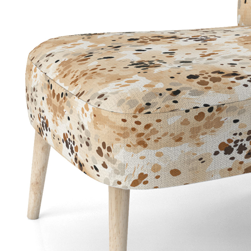 Chaise d'appoint rembourrée moderne et contemporaine Abstract Paw Print Patterning III