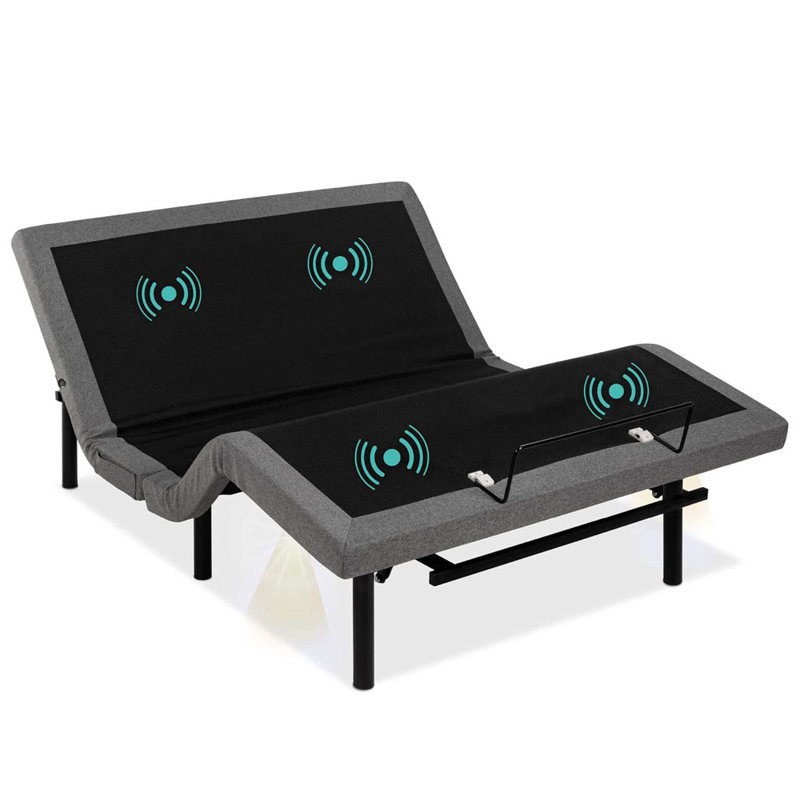 Adjustable Bed Base Frame With 19 Control Functions, Bluetooth App, Dual Massage, Type A + C Usb Ports, Head/Foot Incline,Zero Gravity, Under Bed Lights