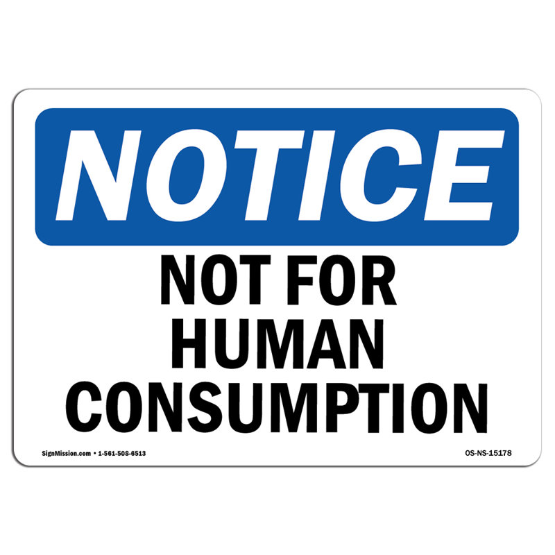 Panneau en plastique 14 po x 10 po Not For Consumer