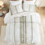 Housse de couette en chenille de coton 3 pièces très grand / très grand en multicolore, imprimé global, fermeture à boutons, lavable à la machine, look, taies décoratives avec chevauchement de dossier, attaches de coin, chenille 100% non toxique, imprimé nocif