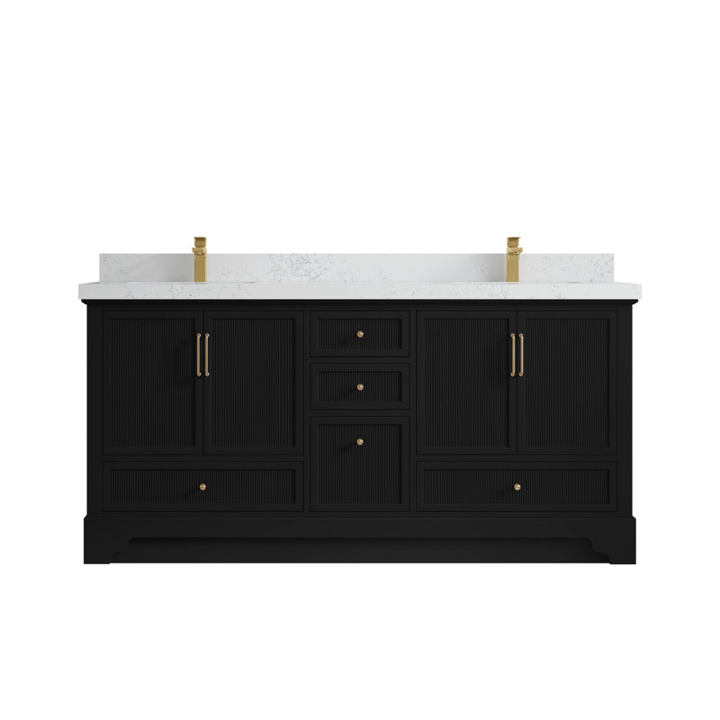 Alys 72'' Free Standing Double Bathroom Vanity with Quartz Top