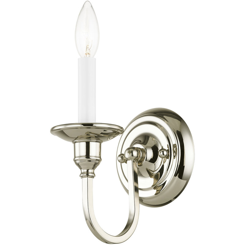 5 appliques polies, base en acier - Luminaire élégant, Nickel poli