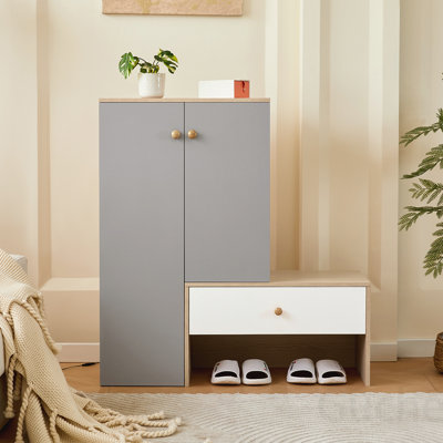 Versatile Shoe Storage Bench with Adjustable Shelves for Home Organization