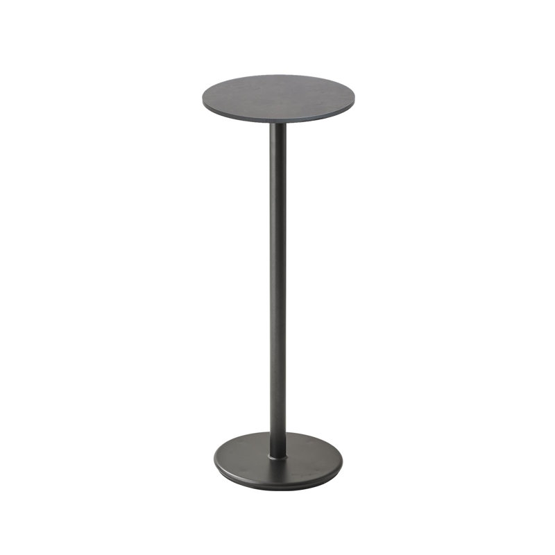Go Round Metal Outdoor Bar Table , in. W in. D, 17.8" W x 17.8" L x 40.59" H, Dark Gray, Lava Gray