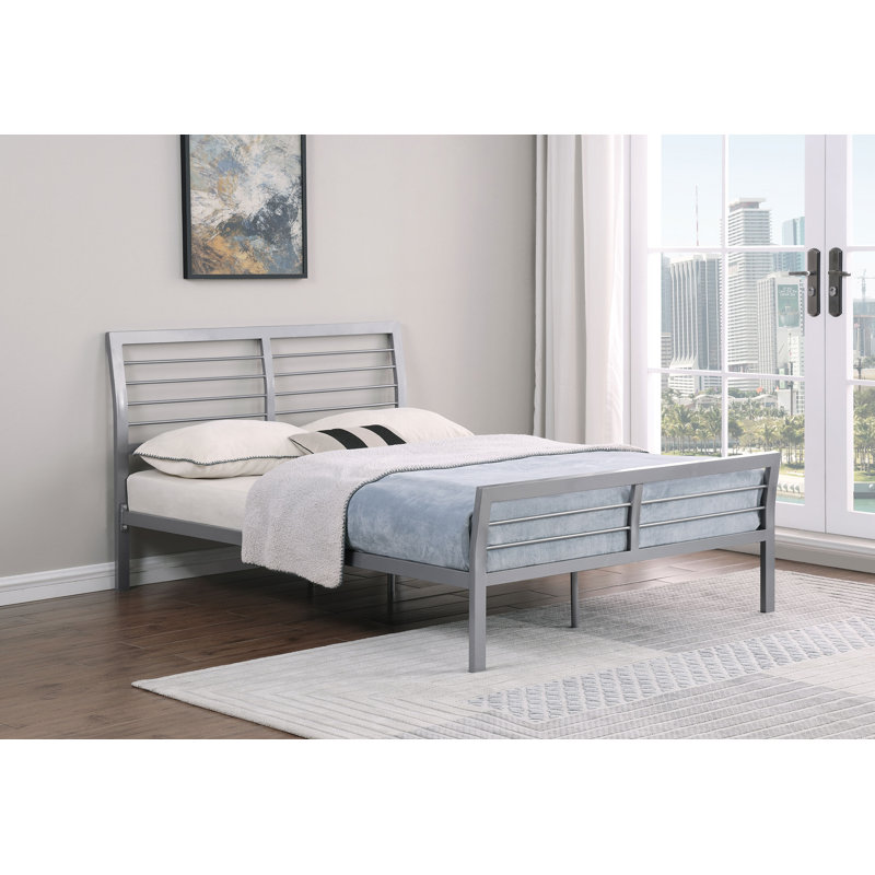 Cooper Open Frame Bed Silver, Full