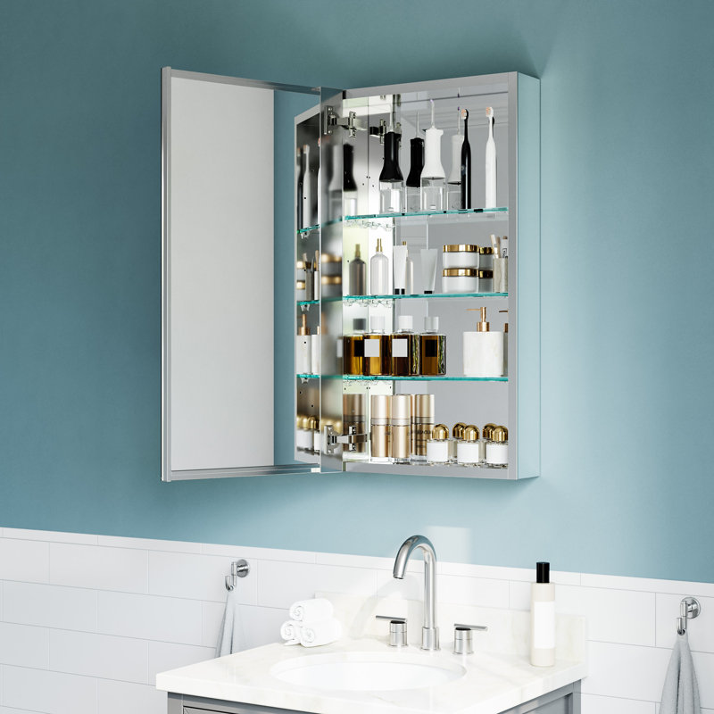 16'' W X 30'' H Wall-mounted Frameless Mirror Cabinet
