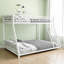 Lit superposé simple au-dessus d'un lit double en métal avec escalier amovible Rangement sous le lit de 12 po, aucun sommier requis, robuste et robuste-122888754-122888757